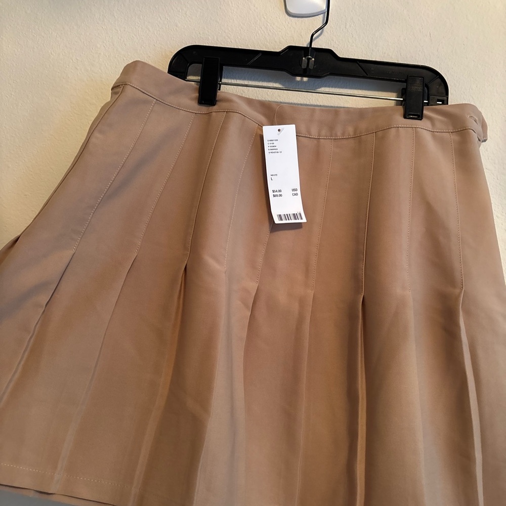 Pleated Tan Women's Skirt